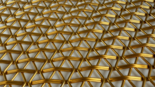 Fizyczny wyświetlacz metalowej siatki z karbowanego drutu.