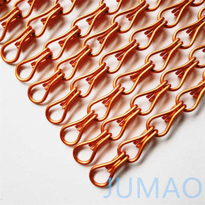 Komercyjny pomarańczowy łańcuch łącza Fly Curtain Ogrodzenie Fale okno ekran