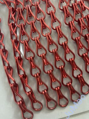 Lekkie aluminium metalowe łańcuchy złącza zasłony Fly Screen zakrzywione Andulated