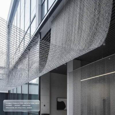 Elastyczna sieć architektoniczna ze stali nierdzewnej idealna do fasad, ścianek, przegród i innowacyjnych rozwiązań projektowych
