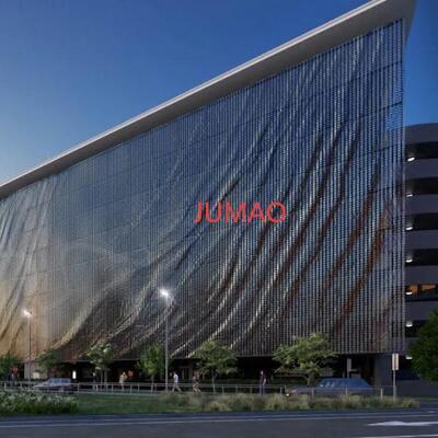 Fasada wiatru kinetycznego Metalowa siatka architektoniczna Wiatrowa fasada ściany osłonowej